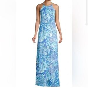 Lilly Pulitzer Margot midi Dress Hey Hey Soleil Print Sleeveless